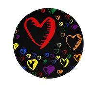 POEZJZW Gay Pride Tapis de souris rond avec base en caoutchouc antidérapant pour ordinateur portable 20 x 20 cm