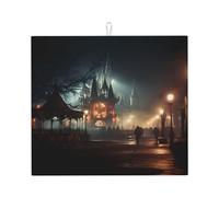 Poezjzw Ghost Town Mania Tapis de séchage à vaisselle absorbant réversible pour comptoir de cuisine 45,7 x 40,6 cm