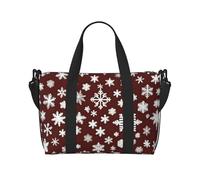 Poezjzw Grand et petit sac de voyage en forme de flocons de neige, sac fourre-tout résistant à l'eau, sac de w nd, sac de nuit pliable, noir, One Size