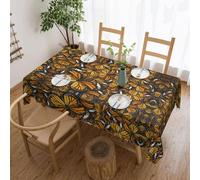 POEZJZW Heaps Of Orange Nappe rectangulaire en dentelle infroissable pour maison, cuisine, table à manger, extérieur, fête, pique-nique - 137 x 183 cm