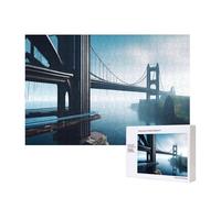 Poezjzw High Bridge Over The Sea Puzzle classique adulte 300 pièces Puzzle en bois moderne Décoration intérieure Jeu intellectuel 40 x 28 cm