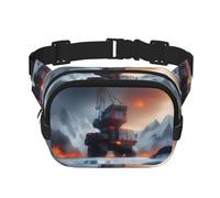 Poezjzw Ice and Fire Sac banane de voyage adapté pour la course à pied, le cyclisme et les aventures en plein air, pour ranger des téléphones portables et des cartes de crédit, noir, One Size