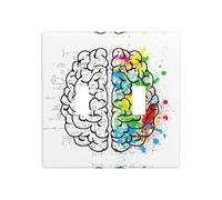 Poezjzw Image géométrique du cerveau avec motif scientifique - Couvercle d'interrupteur - Plaque murale décorative à double bascule, taille standard 11,4 x 11,4 cm