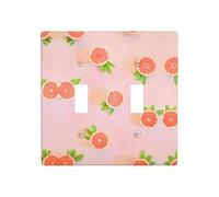 Poezjzw Joli motif pamplemousse, couvercle d'interrupteur, double bascule, plaque murale décorative, taille standard 11,4 x 11,4 cm