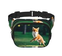 Poezjzw Jumping Fox Sac banane de voyage adapté pour la course à pied, le cyclisme et les aventures en plein air, pour ranger des téléphones portables et des cartes de crédit, noir, One Size