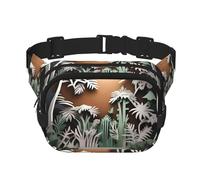 Poezjzw Jungle Sac banane de voyage en papier découpé pour la course, le cyclisme et les aventures en plein air, ranger des téléphones portables et des cartes de crédit, noir, One Size