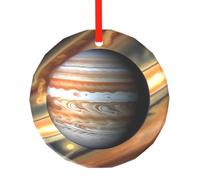 Poezjzw Jupiter Décoration de Noël en verre à motif paysage rond à suspendre Cadeaux pour les vacances de Noël, ornements pour la décoration de la maison
