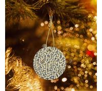 Poezjzw Labyrinthe Treasure Map Pattern Christmas Tree Décoration en céramique à suspendre pour la maison, Noël, fête, cadeau