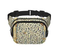 Poezjzw Labyrinthe Treasure Map Sac banane de voyage adapté pour la course à pied, le cyclisme et les aventures en plein air, ranger les téléphones portables et les cartes de crédit, noir, One Size