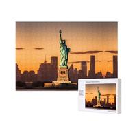 Poezjzw Lady Liberty Puzzles pour adulte 300 pièces en bois pour la famille et les amis Décoration murale Art mural 15,7 x 27,9 cm