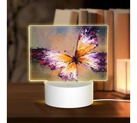 POEZJZW Lampe LED avec base de lampe LED en acrylique et motif papillon coloré avec 3 modes pour chambre, café, bar, fête d'anniversaire