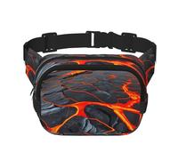 Poezjzw Lava After Eruption Sac banane de voyage adapté pour la course à pied, le cyclisme et les aventures en plein air, ranger téléphones portables et cartes de crédit, noir, One Size