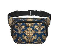 Poezjzw Le sac banane carré à motif damassé est adapté pour les voyages, les sports de plein air et le cyclisme. Il convient aux hommes et aux femmes