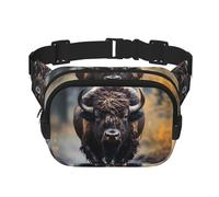 Poezjzw Le sac banane carré Bison d'Amérique du Nord est adapté pour les voyages, les sports de plein air et le cyclisme. Il convient aux hommes et aux femmes