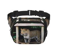 Poezjzw Leopard Under The Si Sac banane de voyage adapté pour la course à pied, le cyclisme et les aventures en plein air, ranger des téléphones portables et des cartes de crédit, noir, One Size