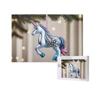 Poezjzw Licorne Ornement Puzzle Classique 1000 Pièces Puzzle en Bois Décoration Maison Moderne Jeu intellectuel 75 x 50 cm