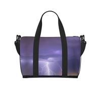 Poezjzw Lightning Storm Sac de Voyage Sac de Transport Week-end Femme Sac d'hôpital pour Travail et Livraison de Nuit Sac Bagage Noir Taille Unique Noir Taille Unique, Noir , Taille unique