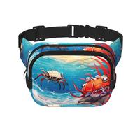 Poezjzw Little Crab Inside T Sac banane de voyage adapté pour la course à pied, le cyclisme et les aventures en plein air, ranger des téléphones portables et des cartes de crédit, noir, One Size