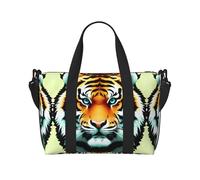 Poezjzw Little Fat Tiger Head Sac de voyage pour femme Sac fourre-tout pour femme Pour le travail et la livraison