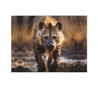 POEZJZW Lone Hyena Couverture en flanelle à motif hyène 203 x 152,4 cm Couverture en peluche super douce pour canapé, lit, camping, et voyage