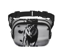 Poezjzw Lonely Lion Sac banane de voyage pour course à pied, cyclisme et aventures en plein air, téléphone portable et cartes de crédit, noir, One Size