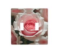 Poezjzw Lot de 2 plaques murales décoratives pour interrupteur à bascule Motif roses roses 11,4 x 11,4 cm
