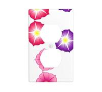 Poezjzw Lot de 3 caches d'interrupteur à motif de fleurs colorées - Plaque murale décorative - Dimensions : 11,4 x 7,9 cm