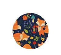 Poezjzw Lot de 4 arômes de voiture ronds à suspendre avec motif renard et fleur de lavande