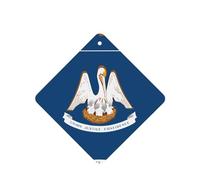 Poezjzw Lot de 4 désodorisants carrés à suspendre pour voiture Motif drapeau de l'État de Louisiane