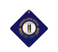 Poezjzw Lot de 4 désodorisants carrés à suspendre pour voiture Motif drapeau du Kentucky