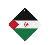 Poezjzw Lot de 4 désodorisants carrés à suspendre pour voiture Motif drapeau du Sahara occidental