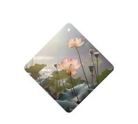 Poezjzw Lot de 4 désodorisants carrés pour voiture Parfum lavande Motif fleur de lotus