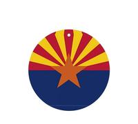 Poezjzw Lot de 4 désodorisants de voiture à motif drapeau de l'Arizona - Forme ronde - À suspendre - Pour chambre à coucher, salle de bain