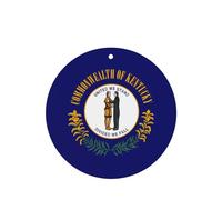 Poezjzw Lot de 4 désodorisants de voiture à motif drapeau de l'État du Kentucky - Forme ronde - À suspendre - Pour chambre à coucher, salle de bain