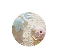 Poezjzw Lot de 4 désodorisants de voiture à motif fleur bleue avec étoiles de mer sur la plage - Forme ronde à suspendre - Pour chambre à coucher, placard, chaussures