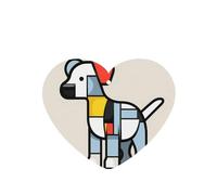 Poezjzw Lot de 4 désodorisants de voiture en forme de cœur Parfum lavande Abstractionisme Mondrian Motif petit animal