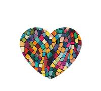 Poezjzw Lot de 4 désodorisants de voiture en forme de cœur parfum lavande motif mosaïque abstrait pour armoire et chaussures