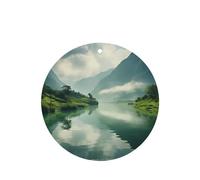 Poezjzw Lot de 4 désodorisants de voiture ronds parfumés à la lavande Motif paysages