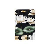 Poezjzw Lot de 4 désodorisants rectangulaires à suspendre pour voiture Motif fleur de lotus et feuilles