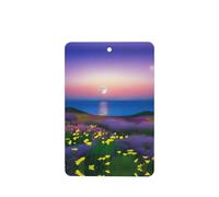 Poezjzw Lot de 4 désodorisants rectangulaires à suspendre pour voiture Motif fleur de lune