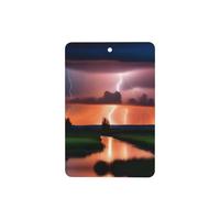Poezjzw Lot de 4 désodorisants rectangulaires à suspendre pour voiture Motif foudre au crépuscule Pour chambre à coucher et salle de bain