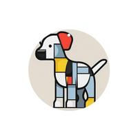 Poezjzw Lot de 4 désodorisants ronds pour voiture Parfum lavande Abstractionisme Mondrian Motif petit animal