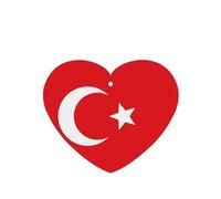 Poezjzw Lot de 4 parfums de voiture en forme de cœur avec motif drapeau de la Turquie Parfum lavande Pour chaussures de placard