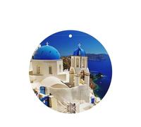 Poezjzw Lot de 4 parfums de voiture Santorini Grecque avec vue sur la mer, parfum lavande, forme ronde, à suspendre pour chaussures de placard