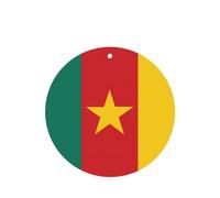 Poezjzw Lot de 6 arômes ronds de voiture avec motif drapeau du Cameroun Parfum lavande Pour chaussures de placard