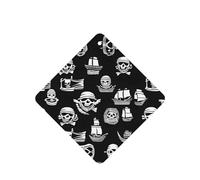 Poezjzw Lot de 6 désodorisants carrés à suspendre pour voiture Motif pirates Noir et blanc