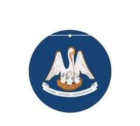 Poezjzw Lot de 6 désodorisants de voiture à motif drapeau de l'État de Louisiane - Forme ronde - À suspendre - Pour chambre à coucher, salle de bain