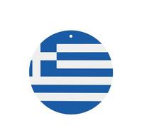 Poezjzw Lot de 6 désodorisants de voiture à motif drapeau grec - Forme ronde - À suspendre - Pour chambre à coucher, salle de bain