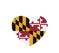 Poezjzw Lot de 6 désodorisants pour voiture en forme de cœur Parfum lavande Motif drapeau du Maryland