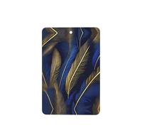 Poezjzw Lot de 6 désodorisants rectangulaires à suspendre pour voiture Motif plumes bleues et dorées
